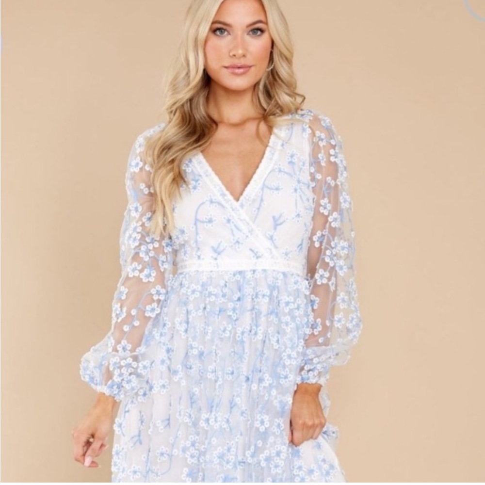 Pink and white floral maxi dress